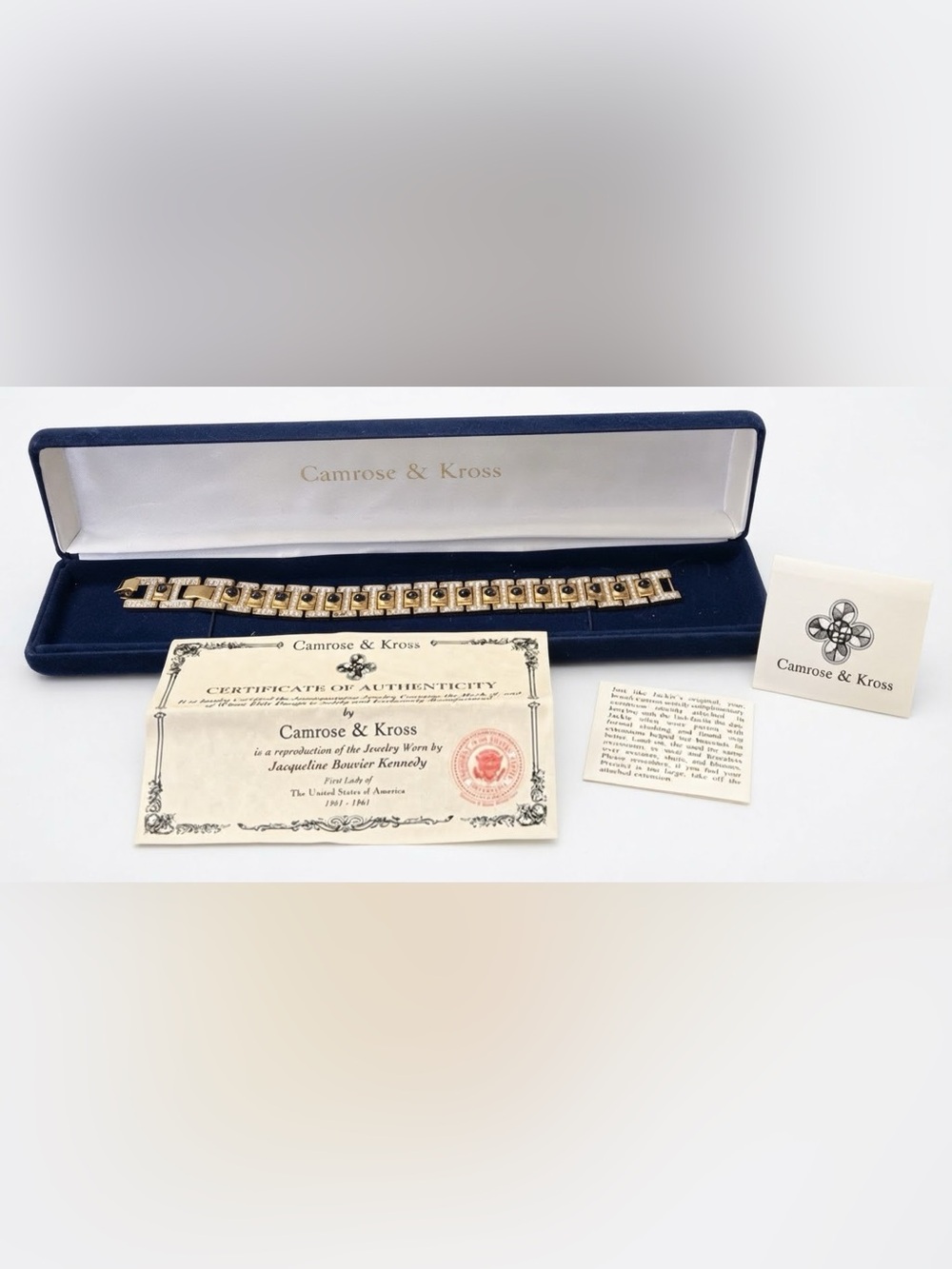 Vintage Camrose & Kross JBK Swarovski Crystal Gold Plated Tennis Bracelet 8” - Picture 13 of 13